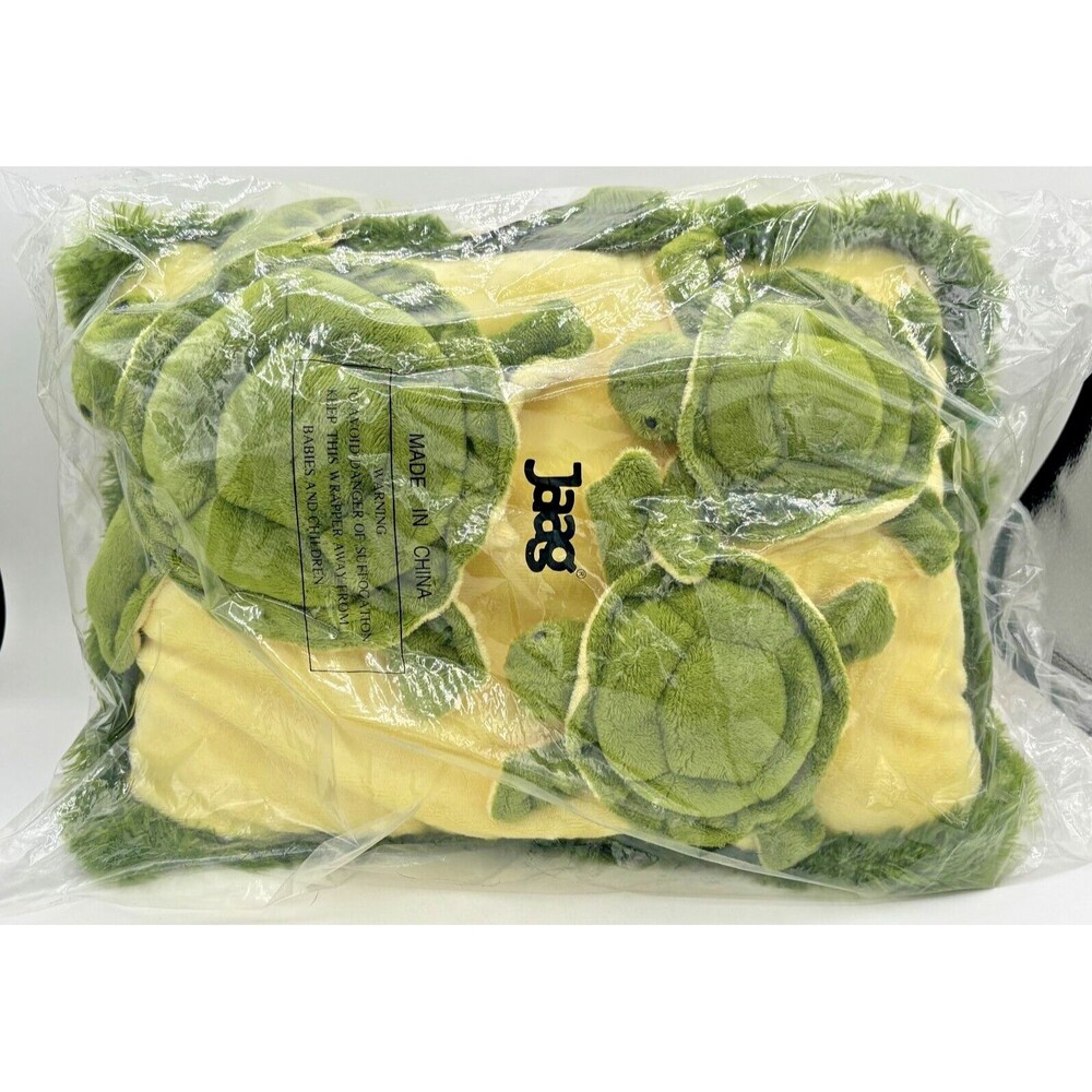 Jaag Plush Sea‎ Turtle w/Babies 3D Throw Pillow Soft Vintage 15x11 NWT HTF